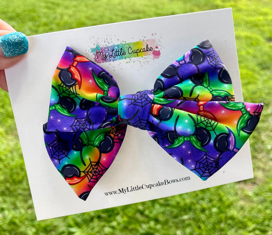 Spooky Mouse Ears Rainbow 5in Hand Tied