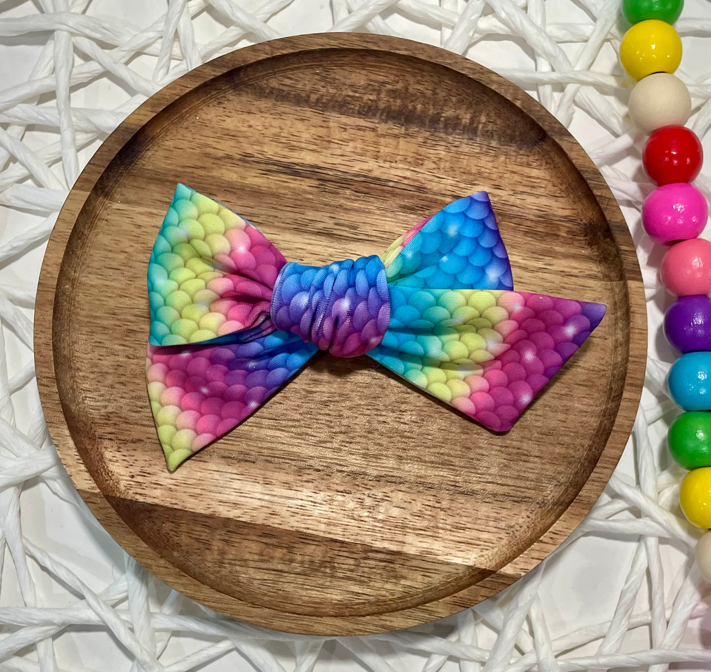 Rainbow Mermaid Scales Swim 4in Hand Tied
