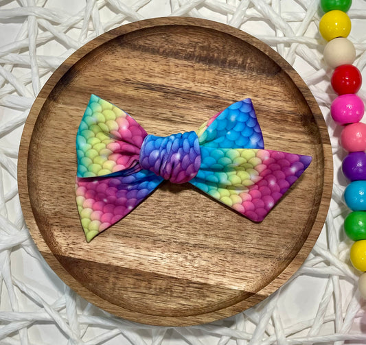Rainbow Mermaid Scales Swim 4in Hand Tied