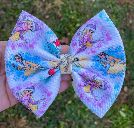 Winter Princess Fabric Bow