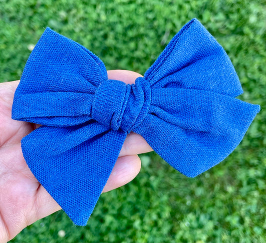 Royal Blue Linen 5in Hand Tied