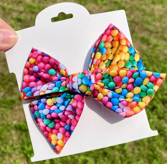 Bright Rainbow Confetti Sprinkles 5in Hand Tied