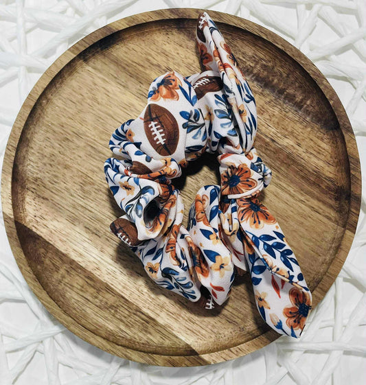 Fall Floral Football Scrunchie