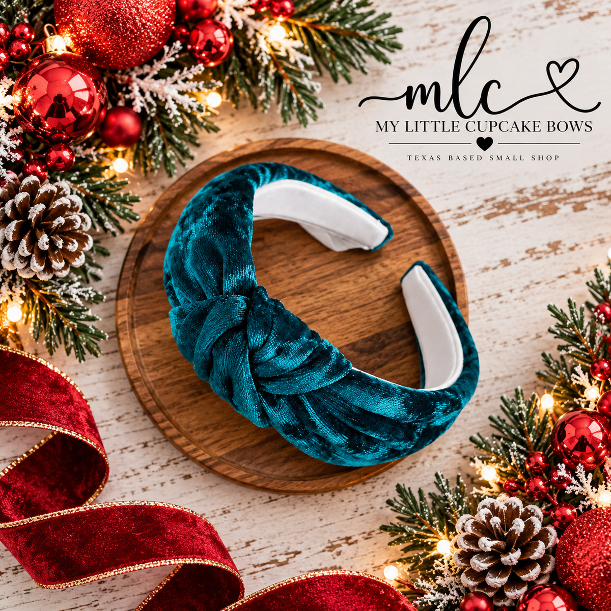 Teal Velvet Headband
