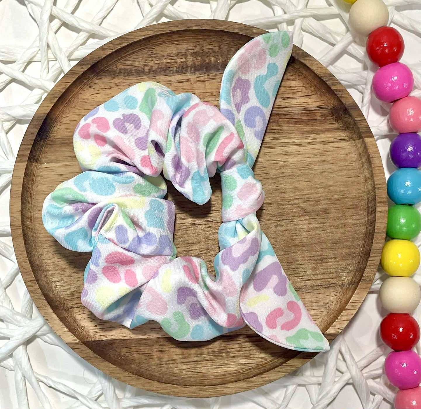 Pastel Leopard Scrunchie