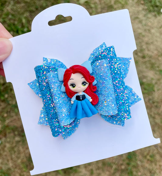 Ariel Blue Dress Clay Bow