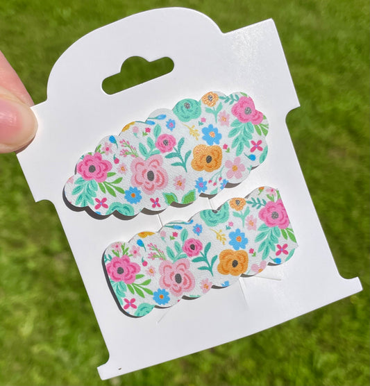 Summer Floral Snap Clips