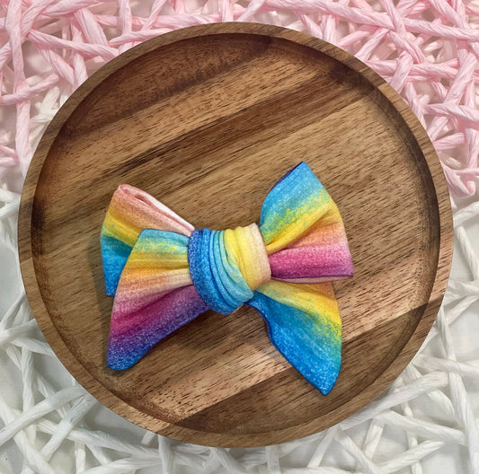 Rainbow Ombre Ribbed Chunky Tied