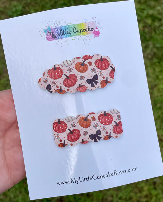 Pumpkins & Black Bows Snap Clip