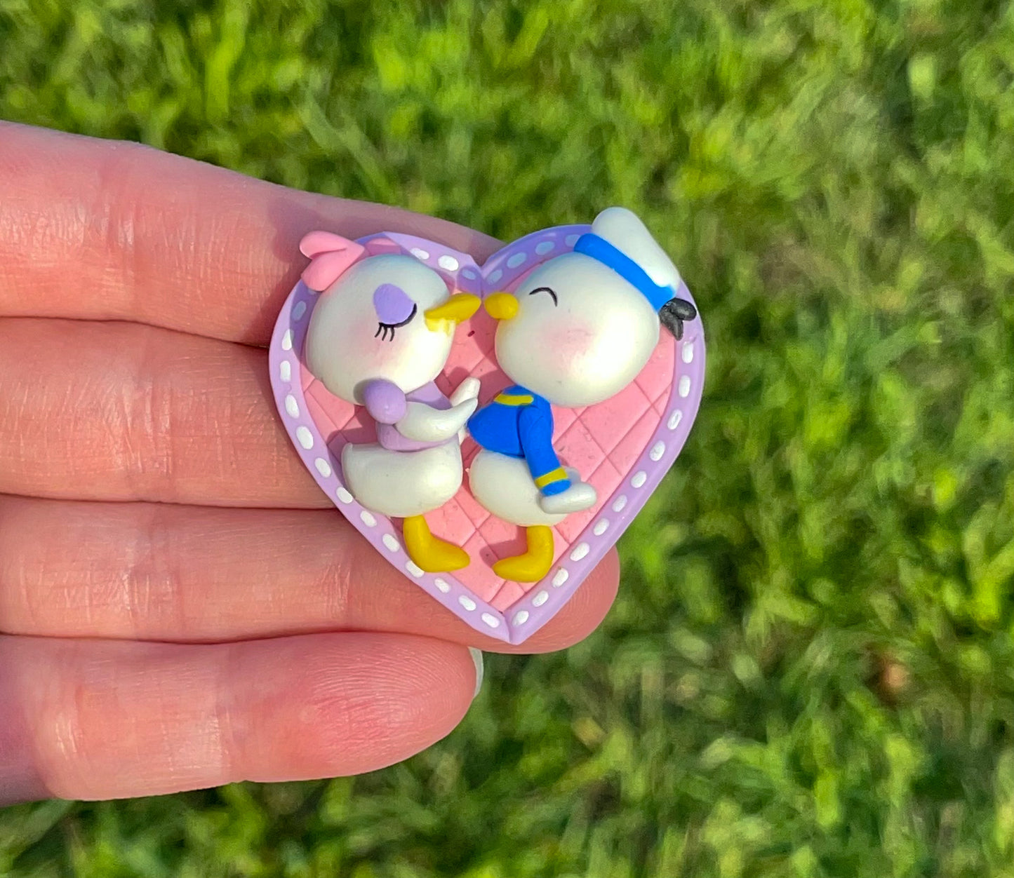 Duck Couple Clay Clip