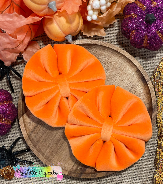 Orange Plushy Velvet Fabric