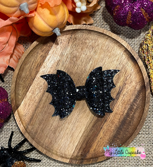 Dark Night Glitter 3.5in Bat Bow