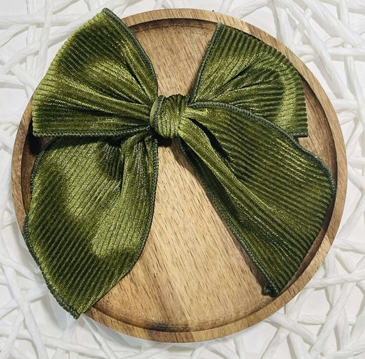 Forest Green Velvet Ribbed Serged