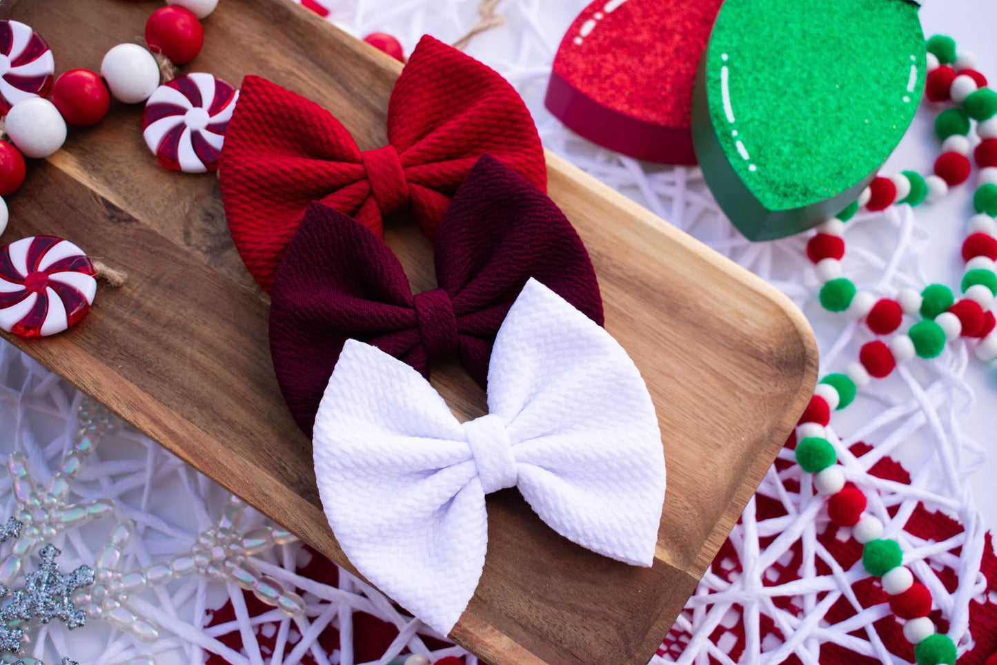 Holiday Solid Fabric Bows