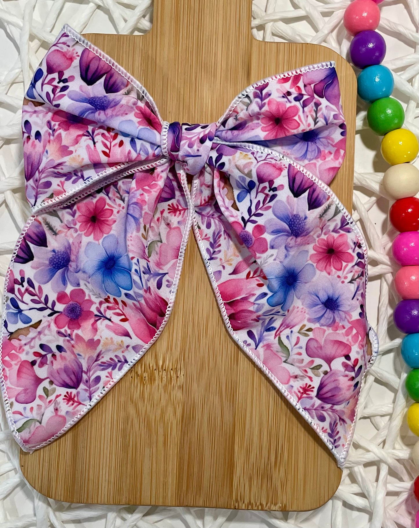 Pink & Purple Floral 5.5in Serged
