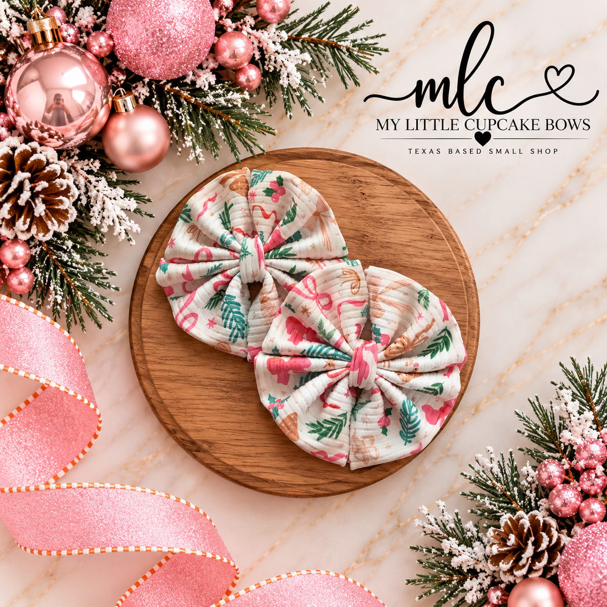 Pinkmas Ribbed Messy Bow Sets