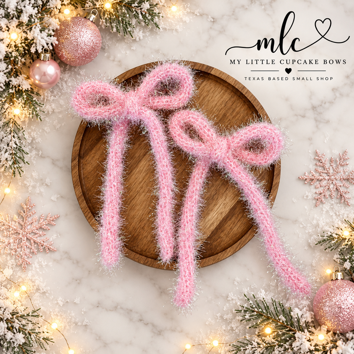 Pink Tinsel Velvet Long Tail