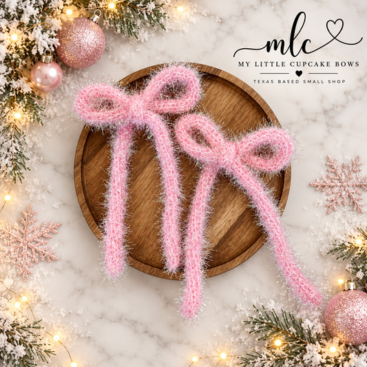 Pink Tinsel Velvet Long Tail