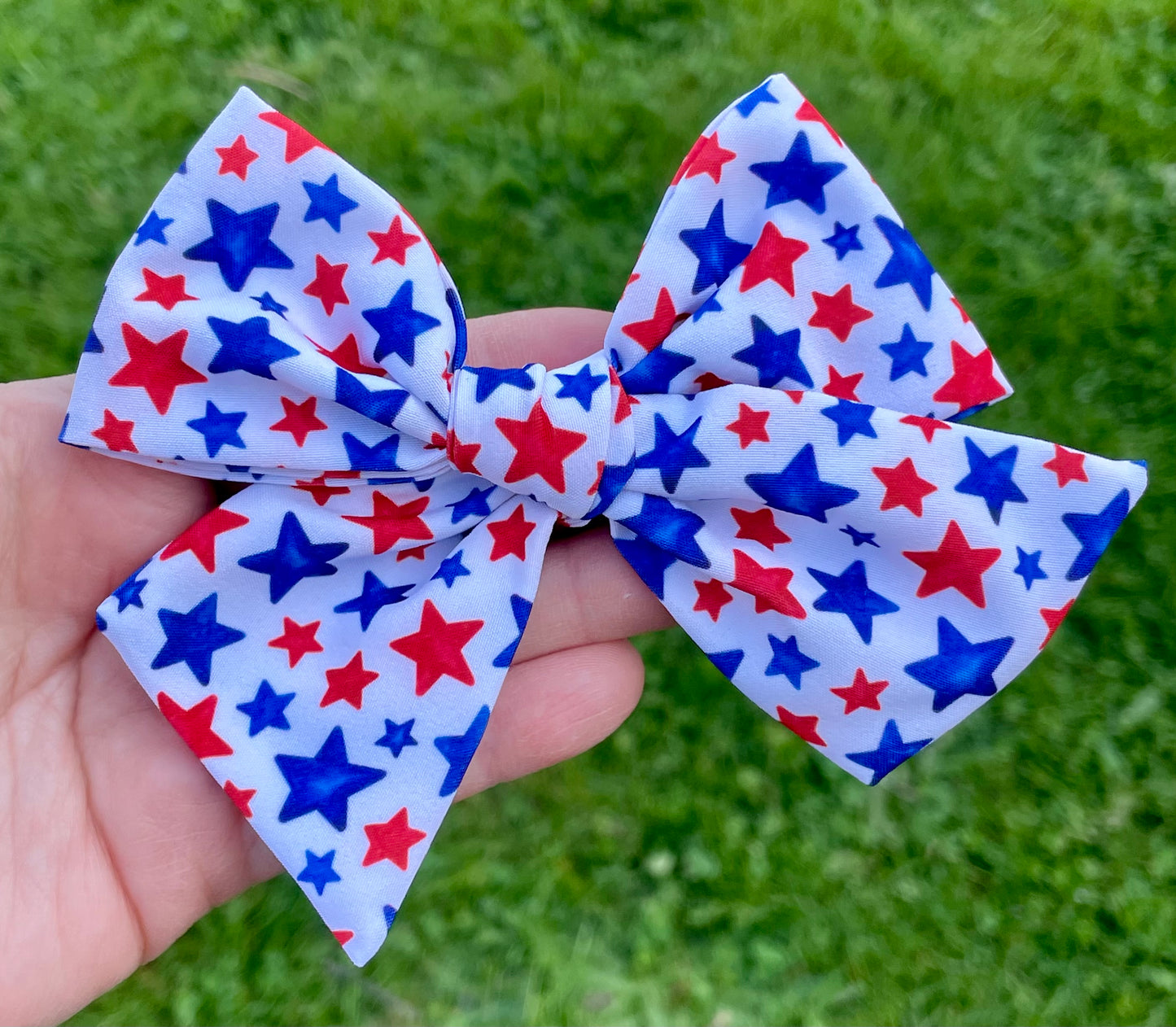 Red & Blue Stars 5in Hand Tied