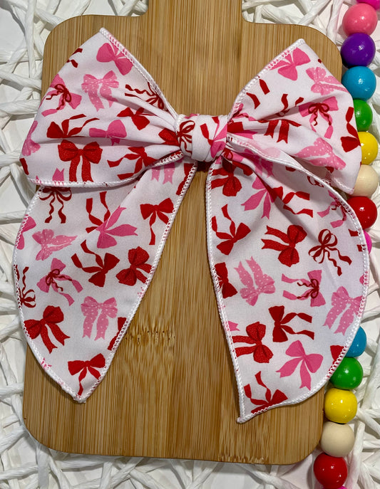 Red & Pink Bows 5.5in Serged