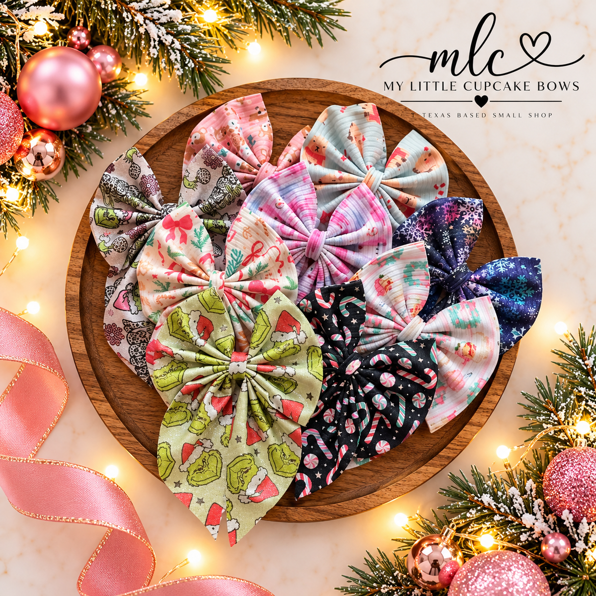 Pinkmas Ribbed Sailor Bows