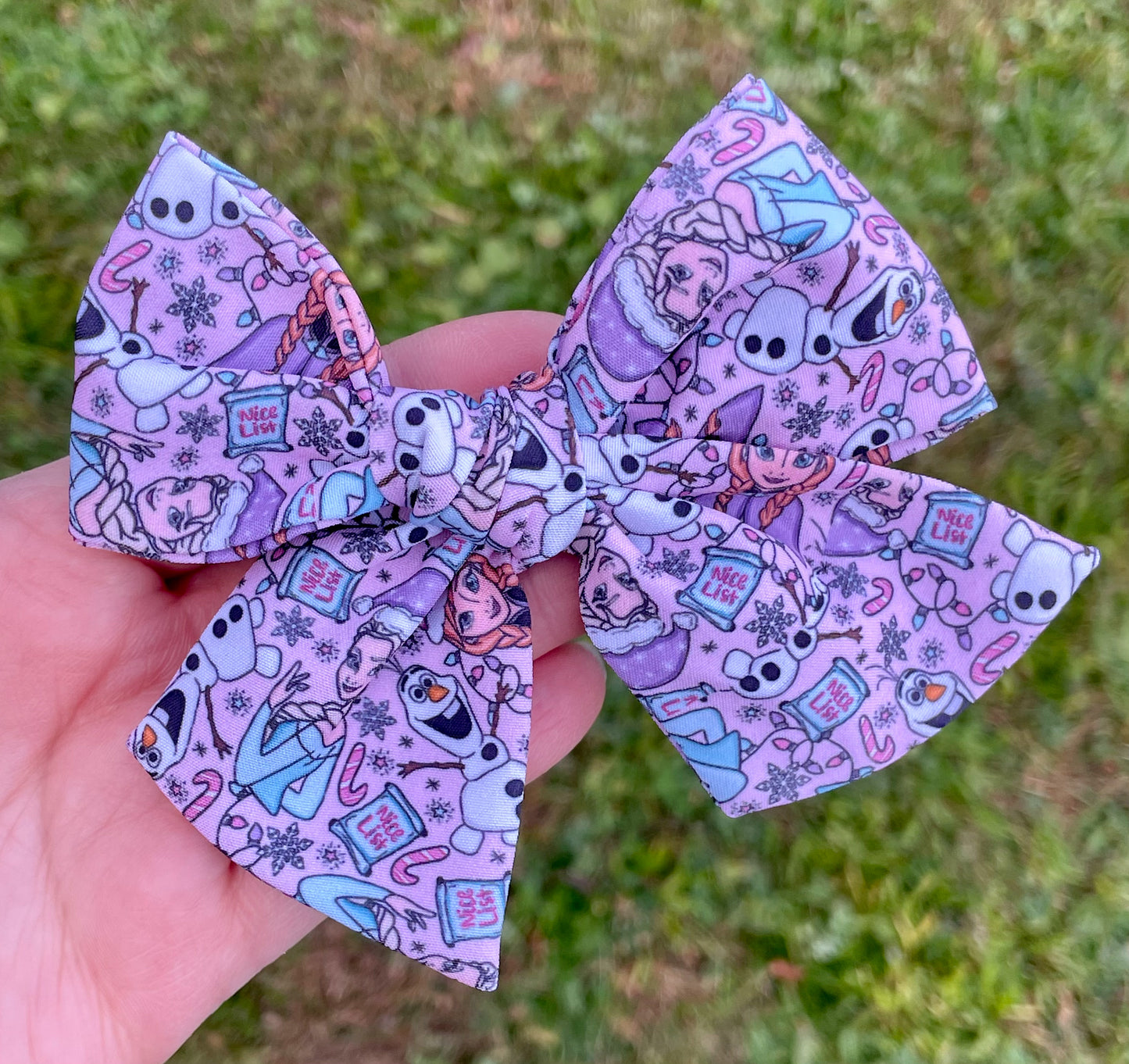 Frozen Christmas 5in Hand Tied Bow