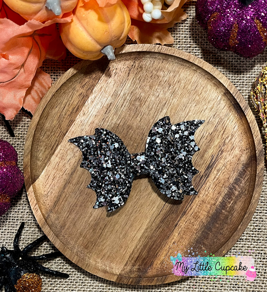 Midnight Sparkle Glitter 3.5in Bat Bow