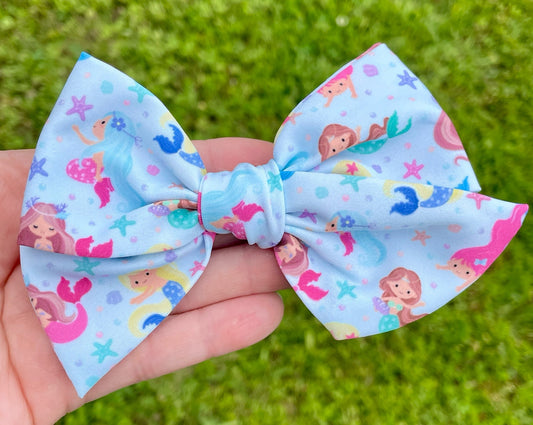 Mermaid Girls 5in Hand Tied Bow