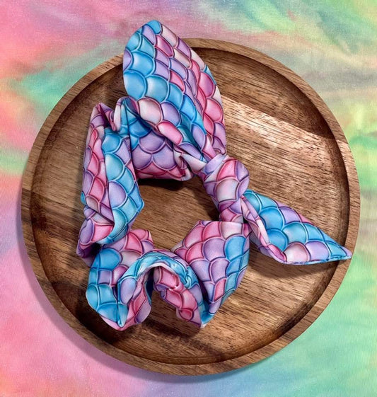 Blue & Mermaid Scales Swim Scrunchie