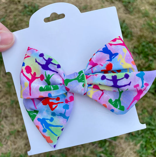 Watercolor Cheerleading 5in Hand Tied Bow