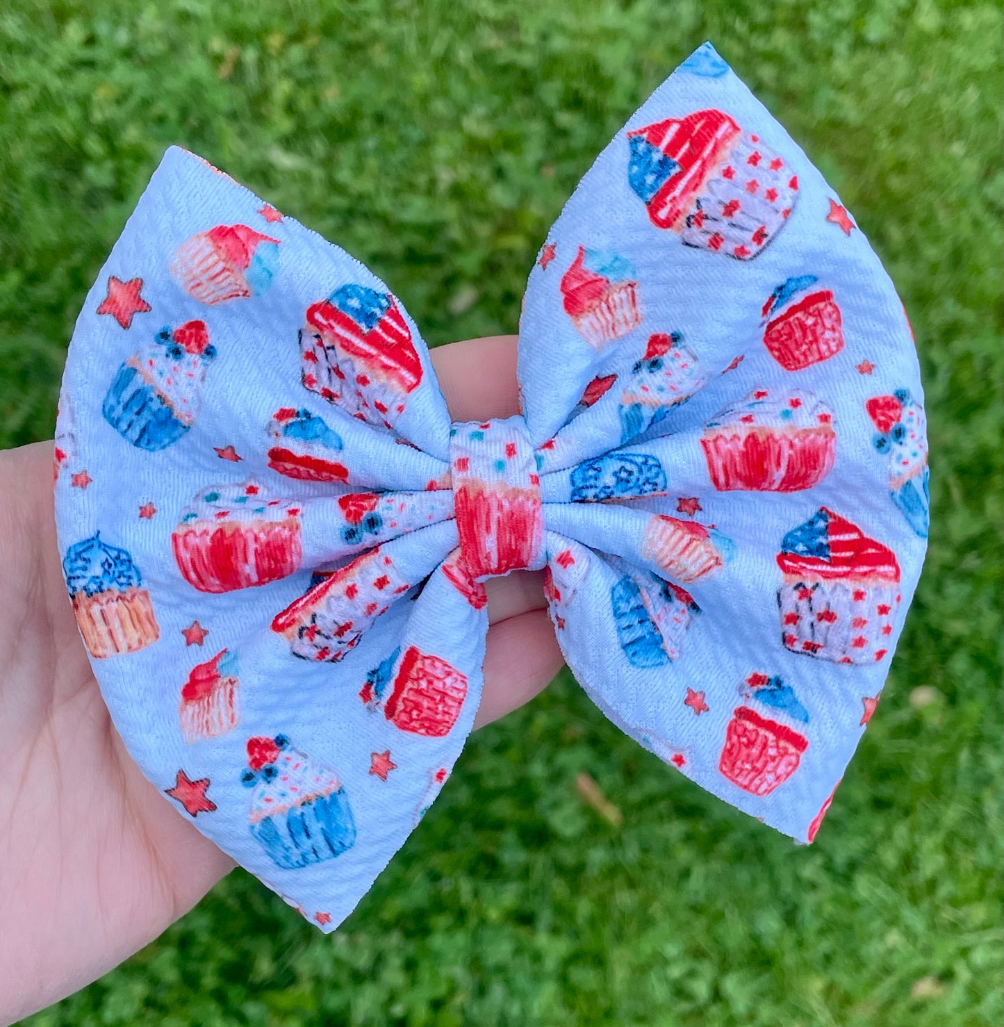 Fourth of July Sweet Treats Fabric Bow