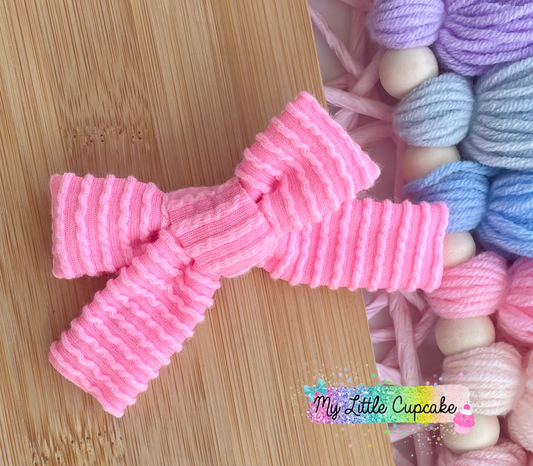 Bubblegum Pink Waved Ribbed Tied