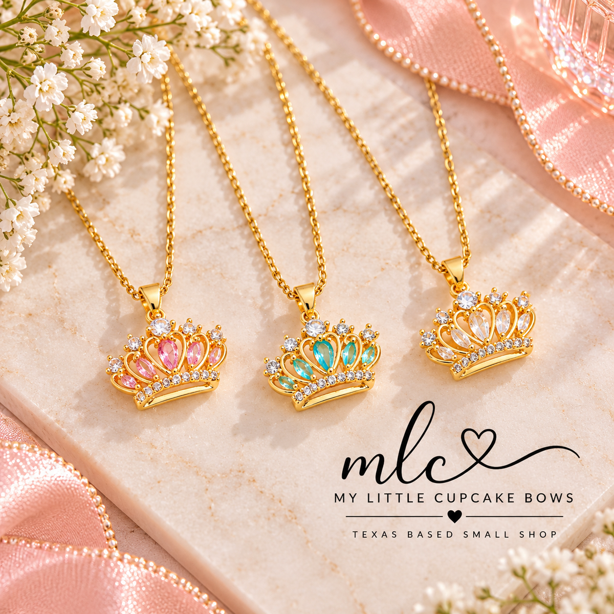 Sparkling Princess Crown Necklace