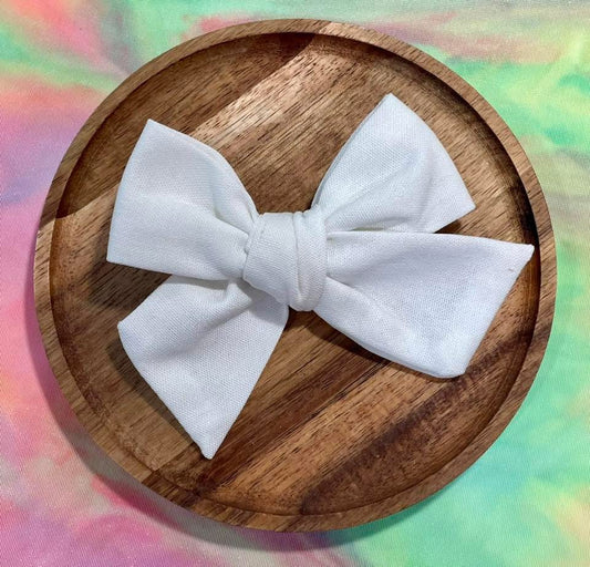 White Linen 5in Hand Tied