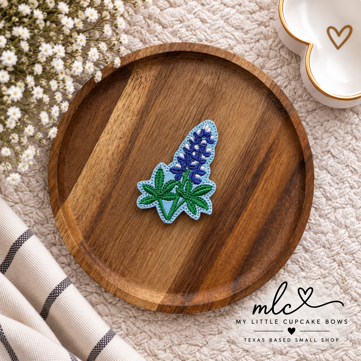 Texas Blue Bonnet Feltie Clip