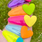 Neon Heart Jelly Snap Clips