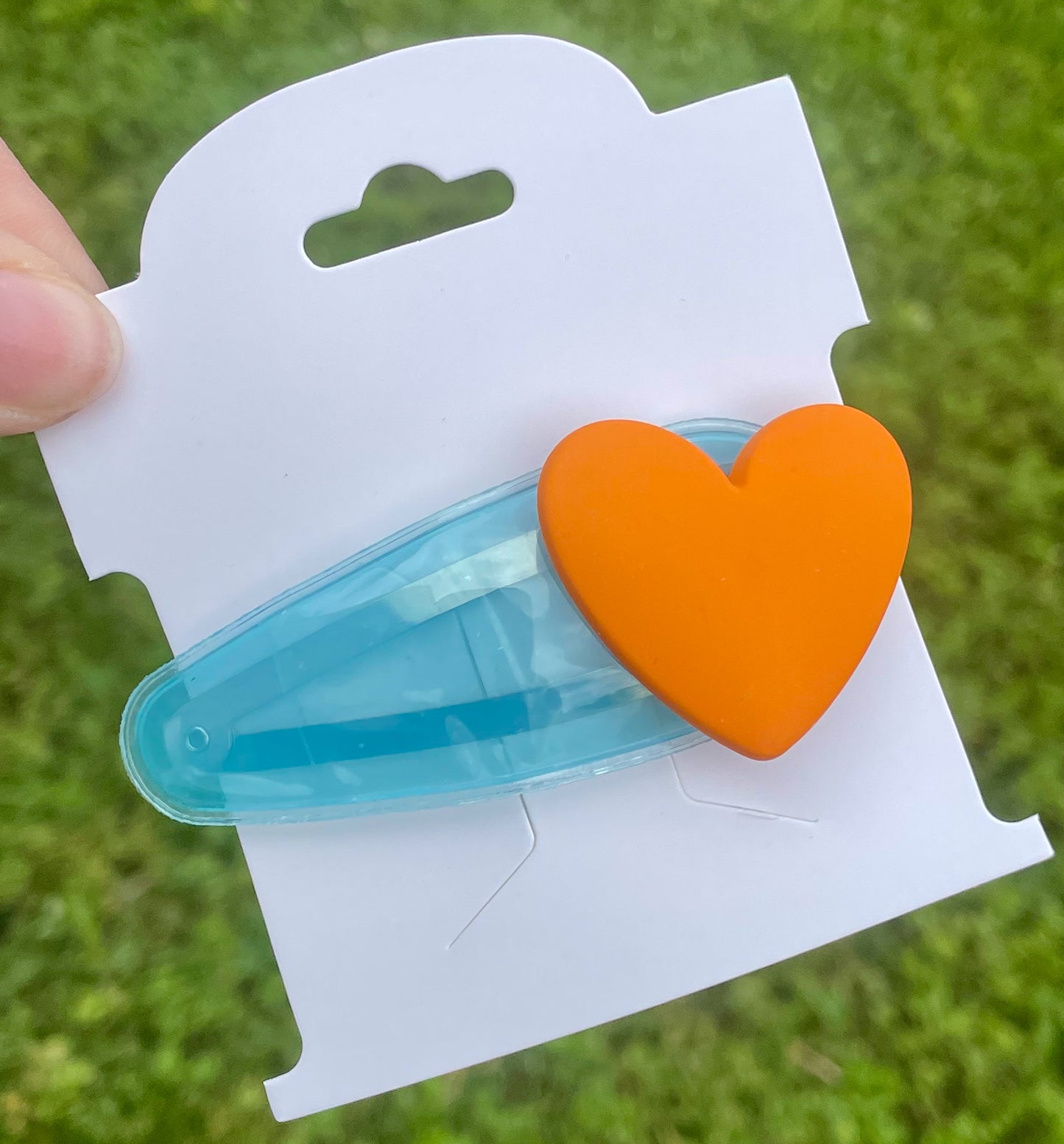 Neon Heart Jelly Snap Clips