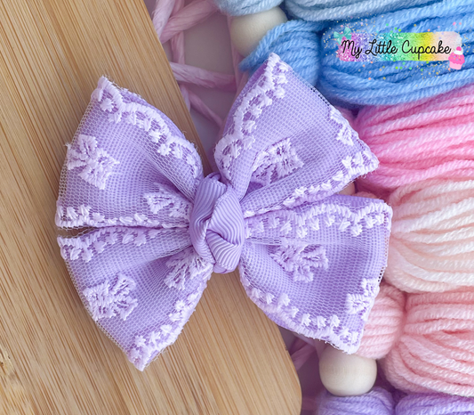 Lilac Lace & Ribbon Pinwheel