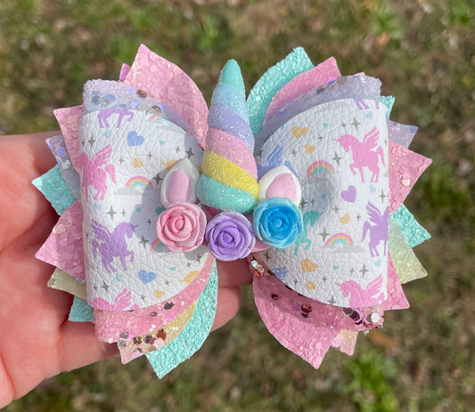 Pastel Floral Unicorn Clay 4.5in Phoebe Bow