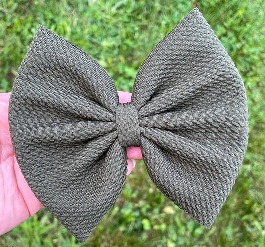 Olive Fabric Bow
