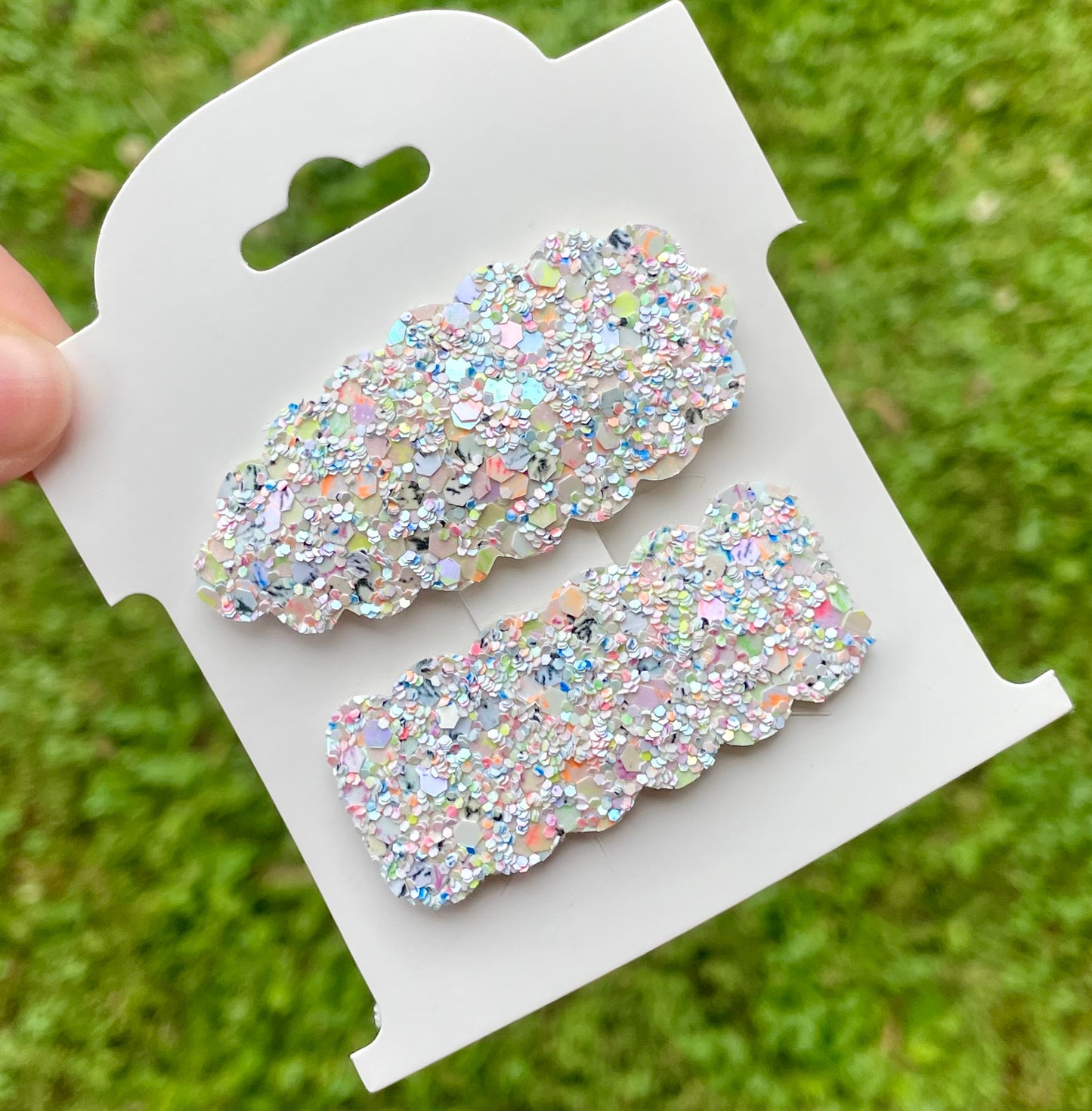 Melted Ice Cream Glitter Snap Clip