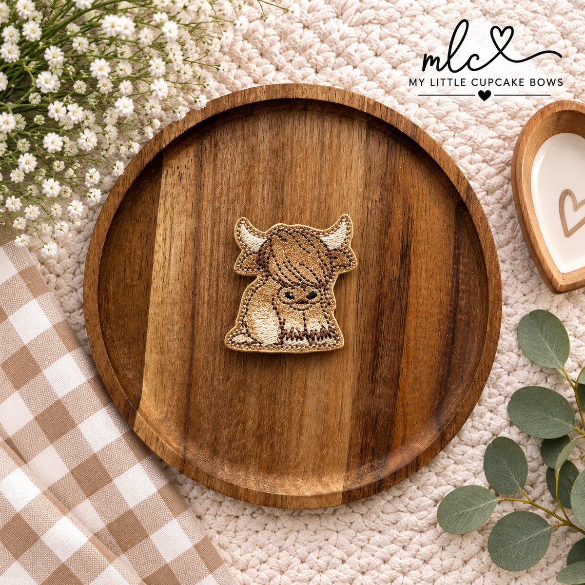 Sweet Highland Cow Feltie Clip