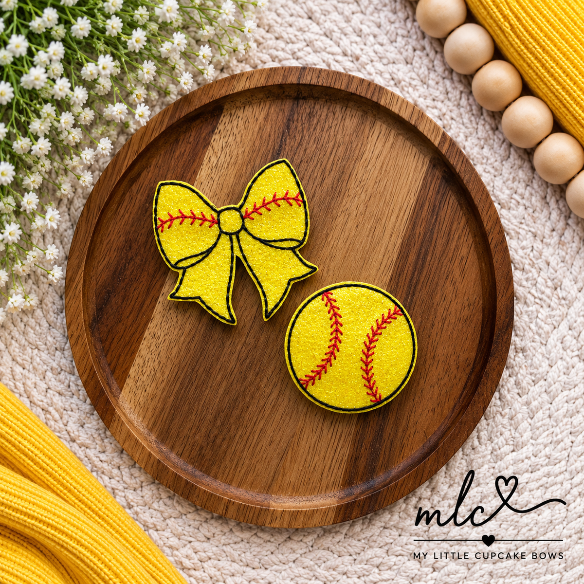 Softball Feltie Clips