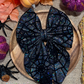 Black Spiderwebs Holo Fabric