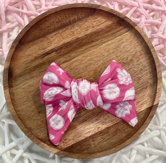 Pink Seashells Ribbed Chunky Tied