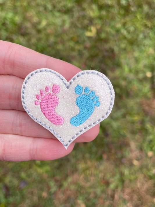 Baby Feet Heart Feltie