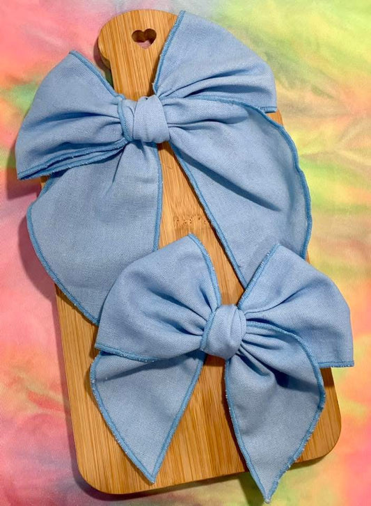 Powder Blue Linen Serged