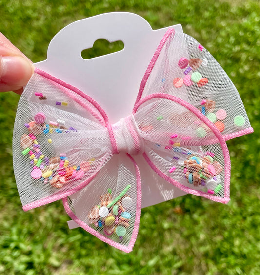 Ice Cream Sequin Shaker Bow