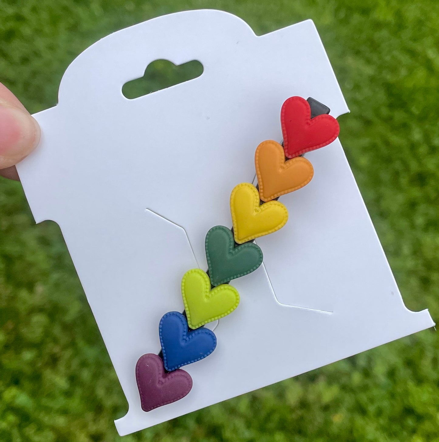 Rainbow Hearts Clip