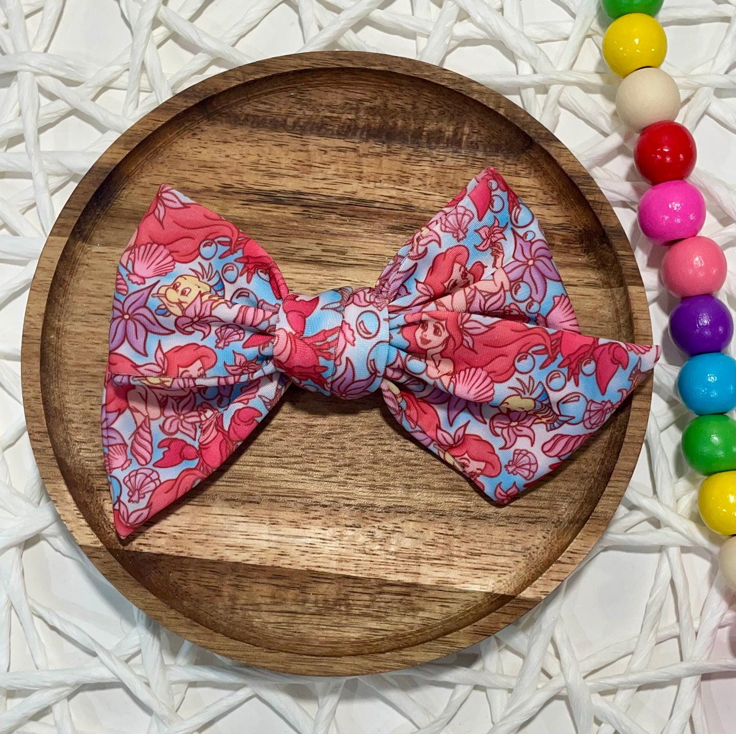 Little Mermaid Watercolor Swim 5in Hand Tied